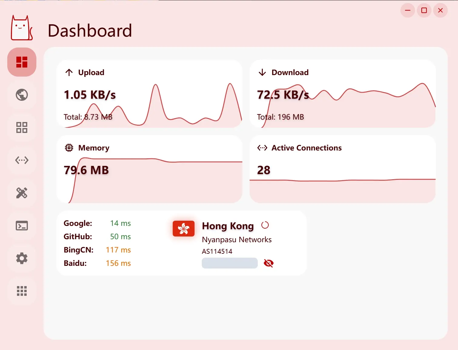 Clash Nyanpasu 1.6 全新界面